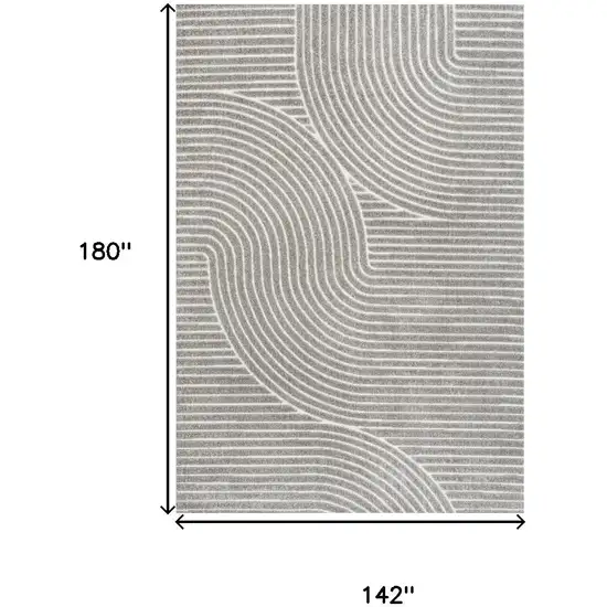 Gray And Ivory Striped Indoor Outdoor Area Rug Photo 5
