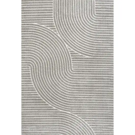 Gray And Ivory Striped Indoor Outdoor Area Rug Photo 1