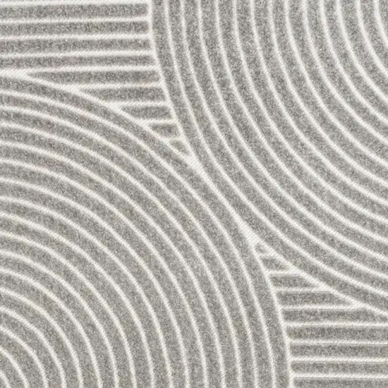 Gray And Ivory Striped Indoor Outdoor Area Rug Photo 2