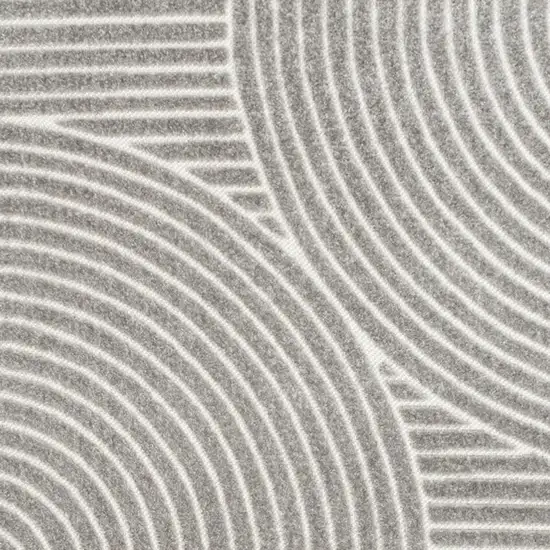 Gray And Ivory Striped Indoor Outdoor Area Rug Photo 2