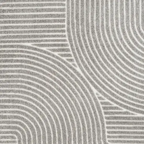 Gray And Ivory Striped Indoor Outdoor Area Rug Photo 3