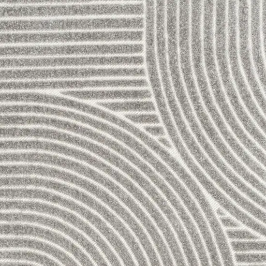 Gray And Ivory Striped Indoor Outdoor Area Rug Photo 2