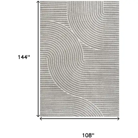 Gray And Ivory Striped Indoor Outdoor Area Rug Photo 5