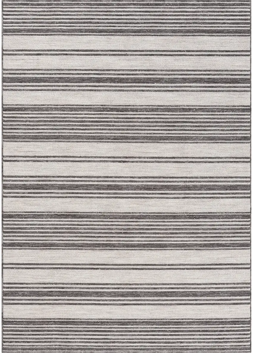 Gray And Ivory Striped Indoor Outdoor Area Rug Photo 1
