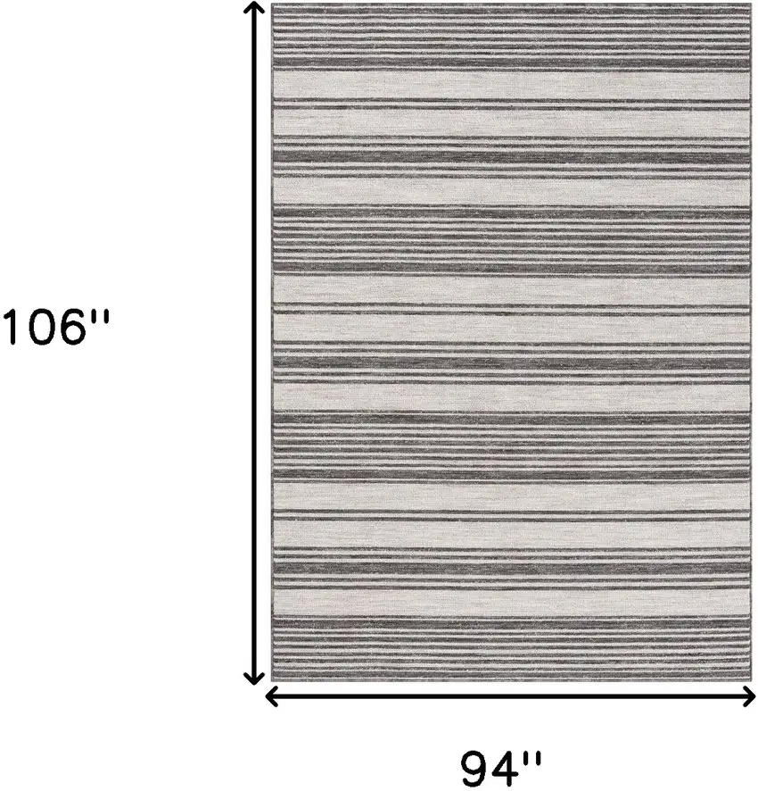 Gray And Ivory Striped Indoor Outdoor Area Rug Photo 7