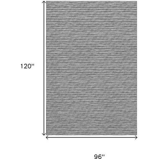 Gray And Ivory Striped Washable Area Rug With UV Protection Photo 3