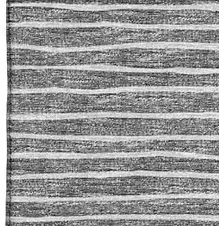 Gray And Ivory Striped Washable Area Rug With UV Protection Photo 4