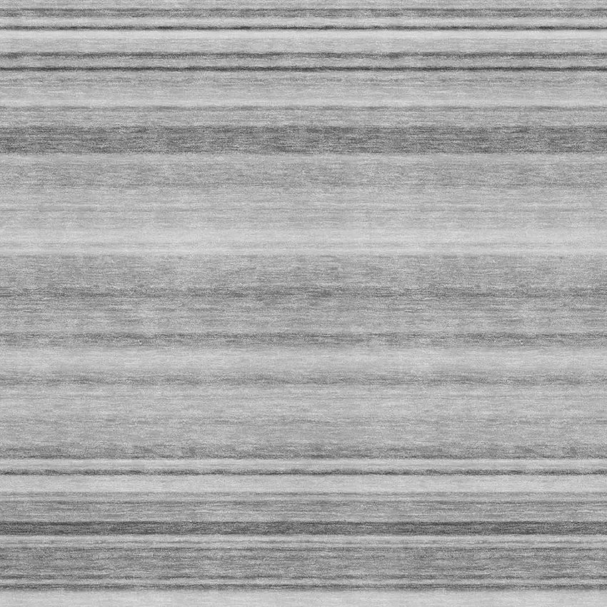 Gray And Ivory Striped Washable Area Rug With UV Protection Photo 4