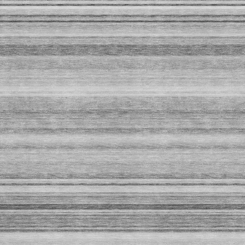 Gray And Ivory Striped Washable Area Rug With UV Protection Photo 1