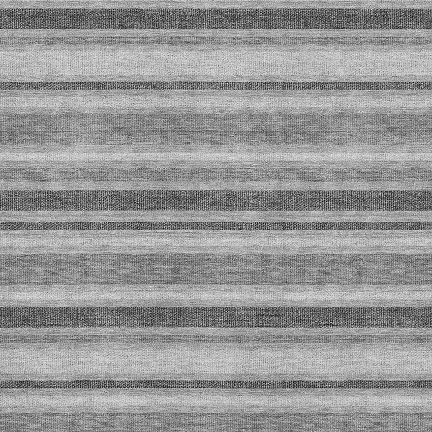 Gray And Ivory Striped Washable Area Rug With UV Protection Photo 3