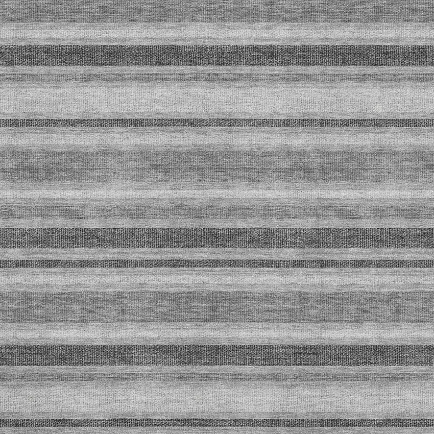 Gray And Ivory Striped Washable Area Rug With UV Protection Photo 3