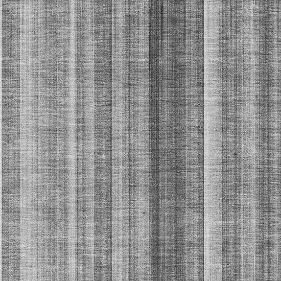 Gray And Ivory Striped Washable Area Rug With UV Protection Photo 4