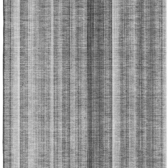 Gray And Ivory Striped Washable Area Rug With UV Protection Photo 4