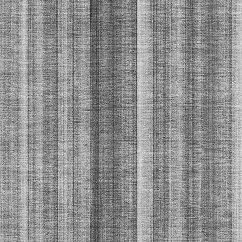 Gray And Ivory Striped Washable Area Rug With UV Protection Photo 3