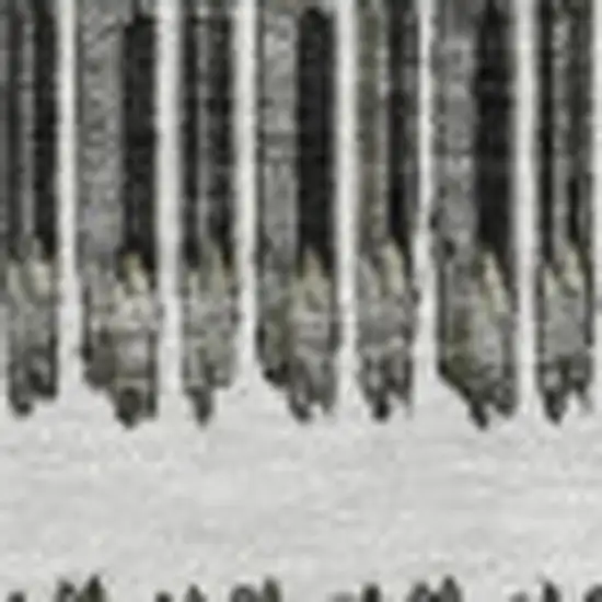 Gray And Ivory Striped Washable Area Rug With UV Protection Photo 3