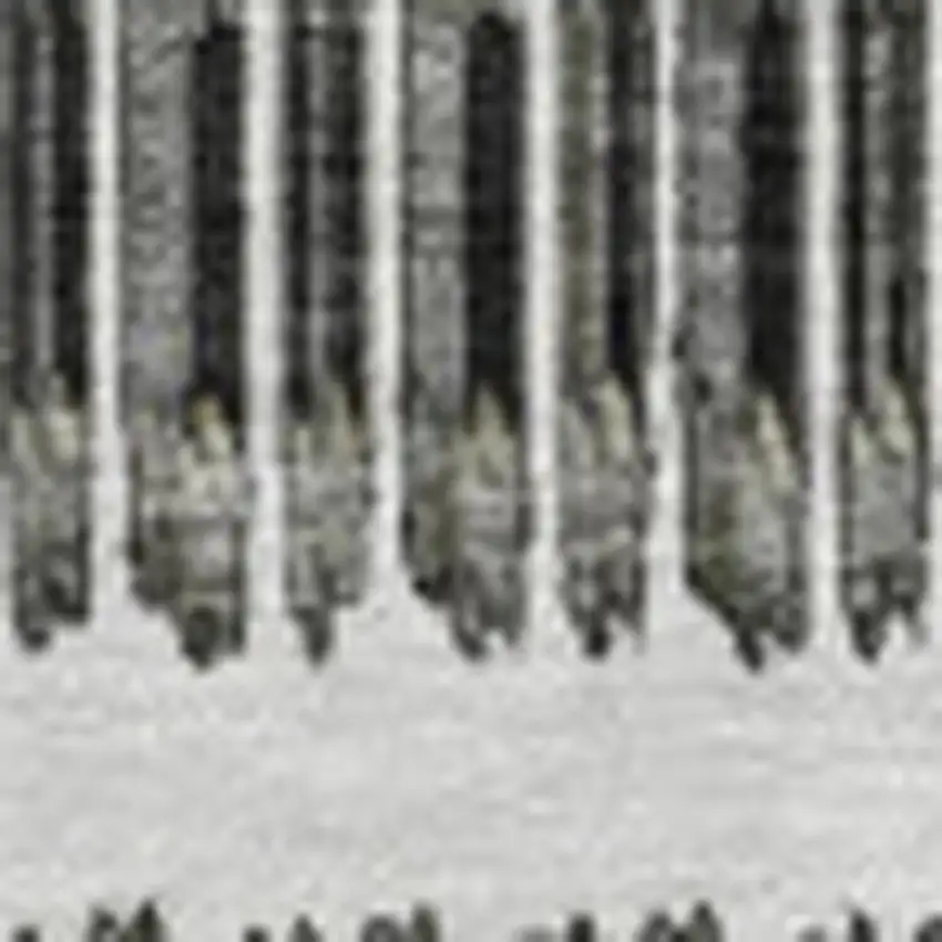 Gray And Ivory Striped Washable Area Rug With UV Protection Photo 3