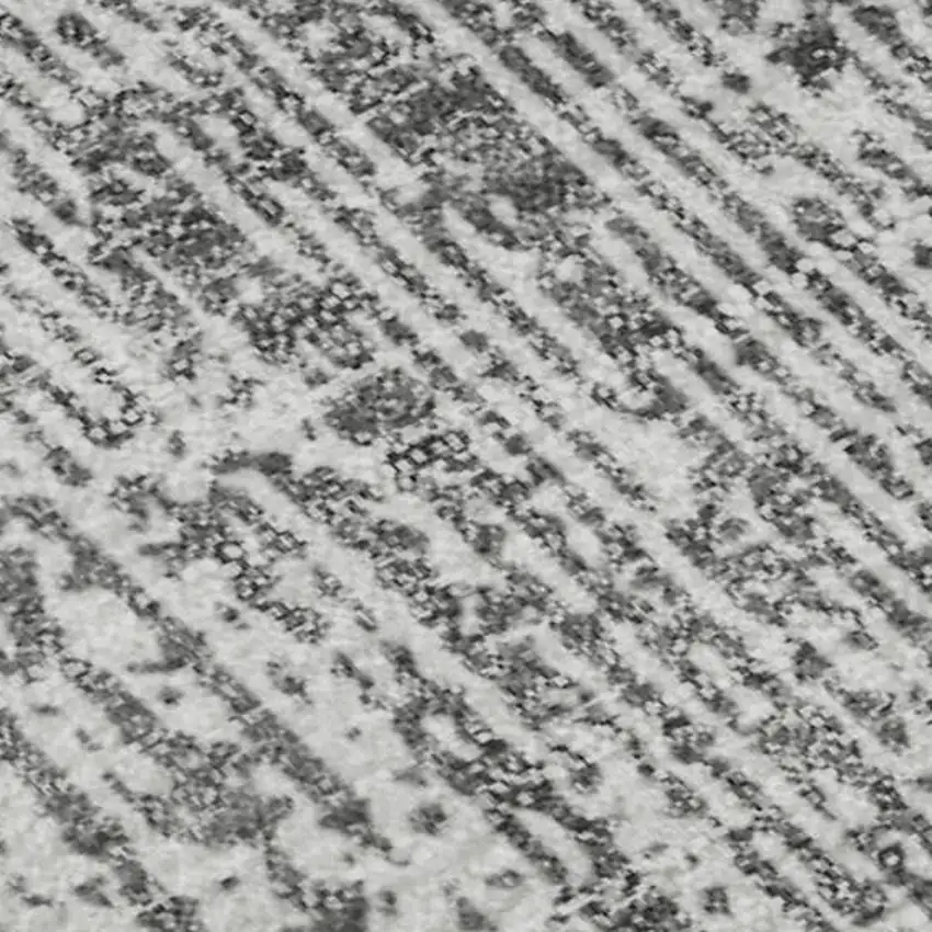 Gray And Ivory Striped Washable Area Rug With UV Protection Photo 3