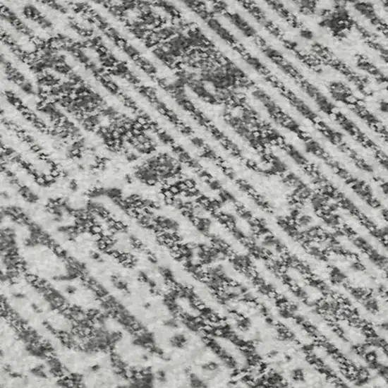 Gray And Ivory Striped Washable Area Rug With UV Protection Photo 4