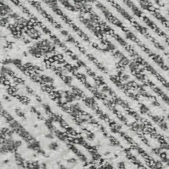 Gray And Ivory Striped Washable Area Rug With UV Protection Photo 3