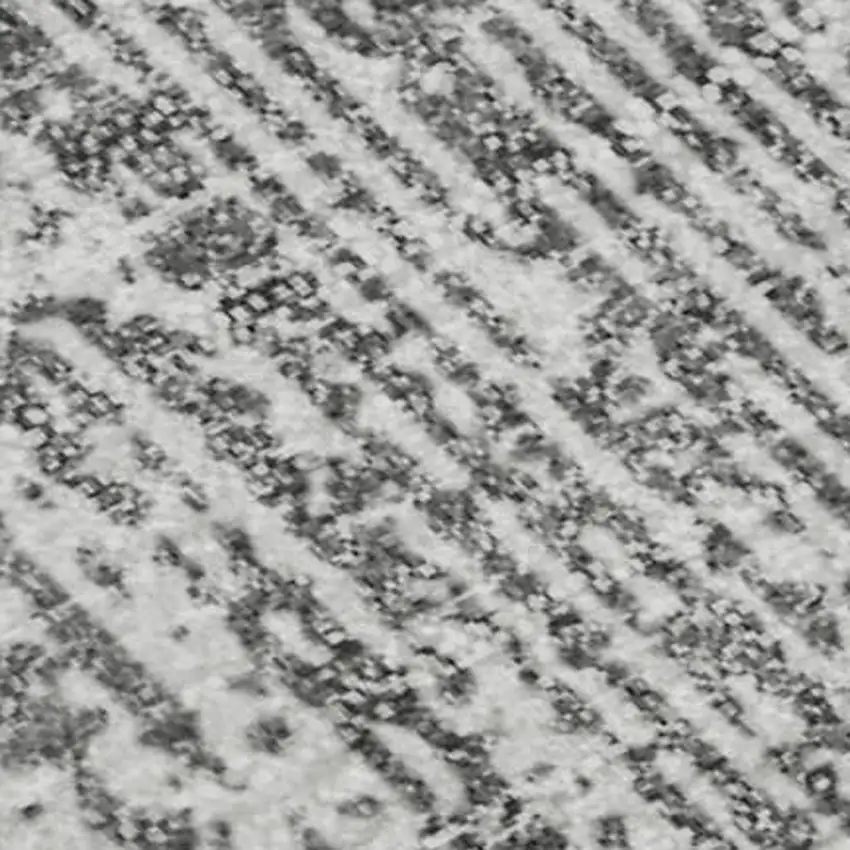 Gray And Ivory Striped Washable Area Rug With UV Protection Photo 3