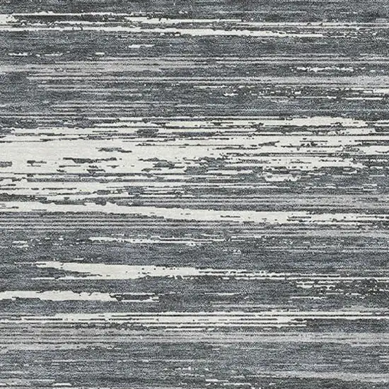 Gray And Ivory Striped Washable Area Rug With UV Protection Photo 3