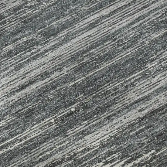 Gray And Ivory Striped Washable Area Rug With UV Protection Photo 7