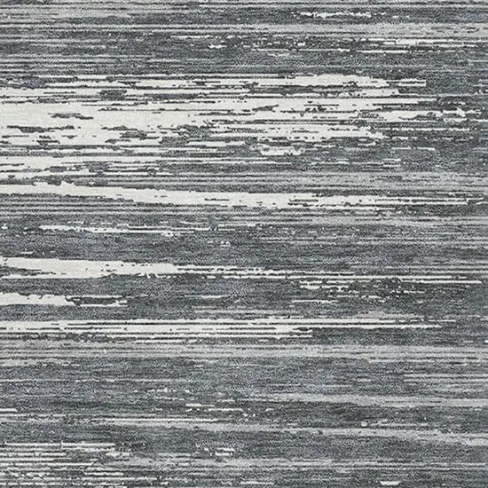 Gray And Ivory Striped Washable Area Rug With UV Protection Photo 3