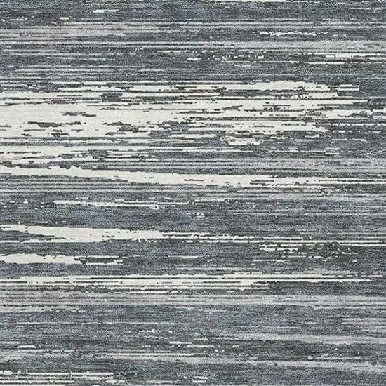 Gray And Ivory Striped Washable Area Rug With UV Protection Photo 3