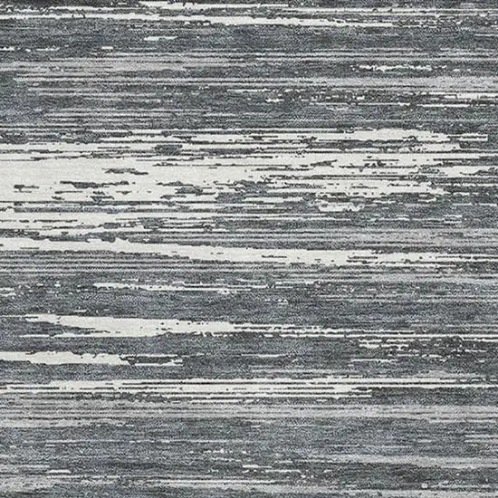 Gray And Ivory Striped Washable Area Rug With UV Protection Photo 3