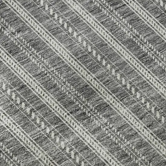 Gray And Ivory Striped Washable Area Rug With UV Protection Photo 9