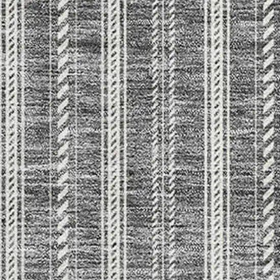Gray And Ivory Striped Washable Area Rug With UV Protection Photo 2