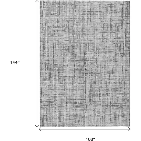 Gray And Ivory Striped Washable Indoor Outdoor Area Rug Photo 3