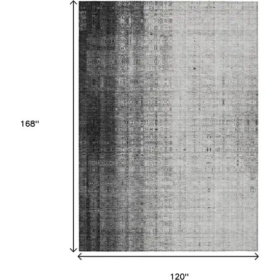 Gray And Ivory Striped Washable Indoor Outdoor Area Rug Photo 3