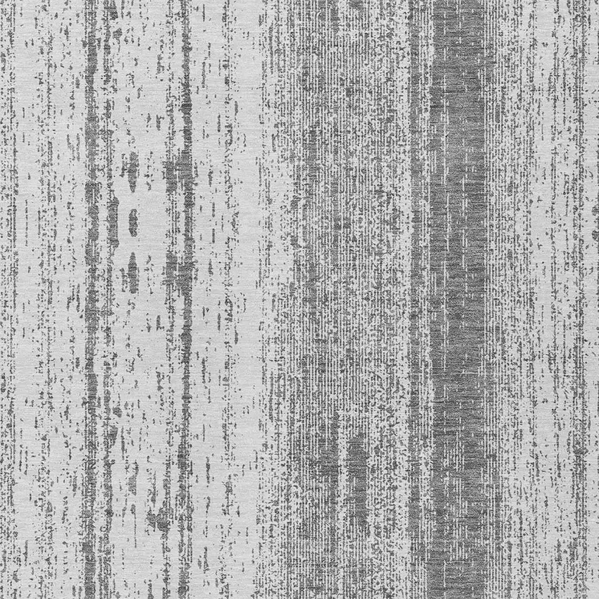 Gray And Ivory Striped Washable Indoor Outdoor Area Rug Photo 6