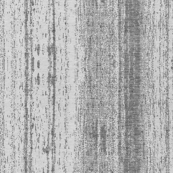 Gray And Ivory Striped Washable Indoor Outdoor Area Rug Photo 6