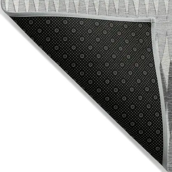 Gray And Ivory Striped Washable Indoor Outdoor Area Rug Photo 4