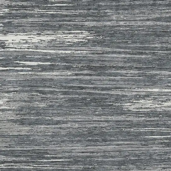 Gray And Ivory Striped Washable Indoor Outdoor Area Rug Photo 6