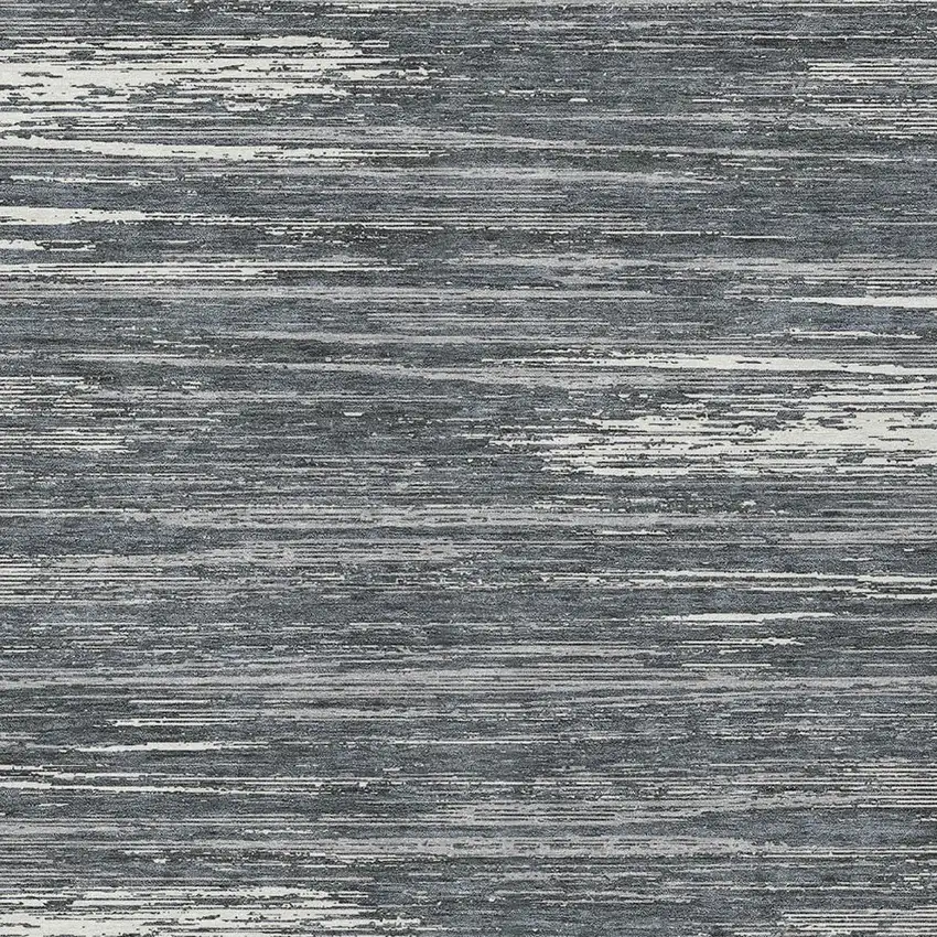 Gray And Ivory Striped Washable Indoor Outdoor Area Rug Photo 6