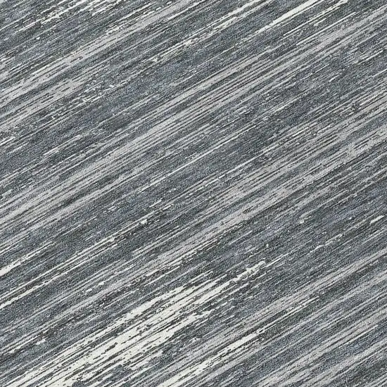 Gray And Ivory Striped Washable Indoor Outdoor Area Rug Photo 7