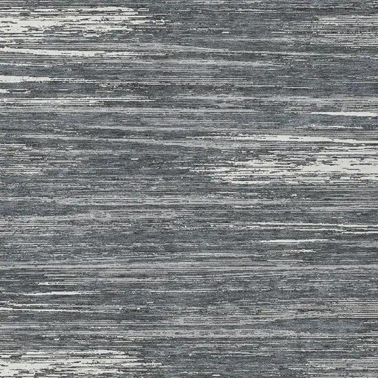 Gray And Ivory Striped Washable Indoor Outdoor Area Rug Photo 6