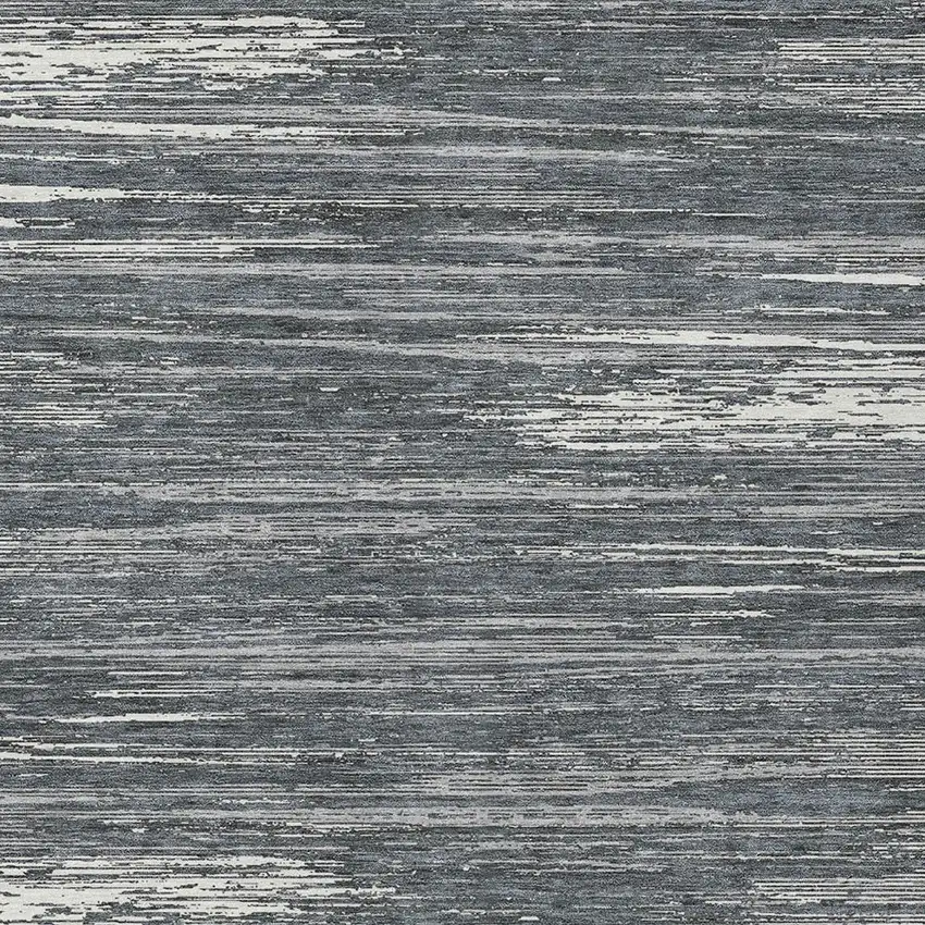 Gray And Ivory Striped Washable Indoor Outdoor Area Rug Photo 6