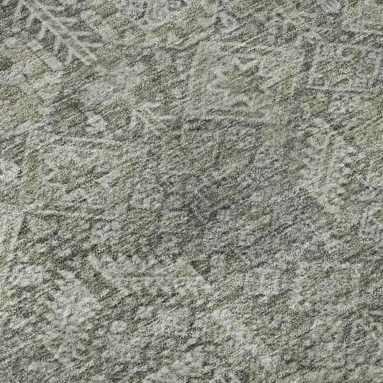 Gray And Ivory Tribal Washable Area Rug With UV Protection Photo 8