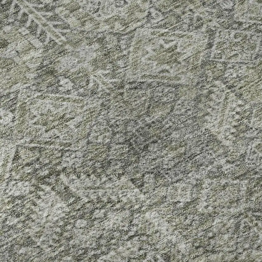 Gray And Ivory Tribal Washable Area Rug With UV Protection Photo 8
