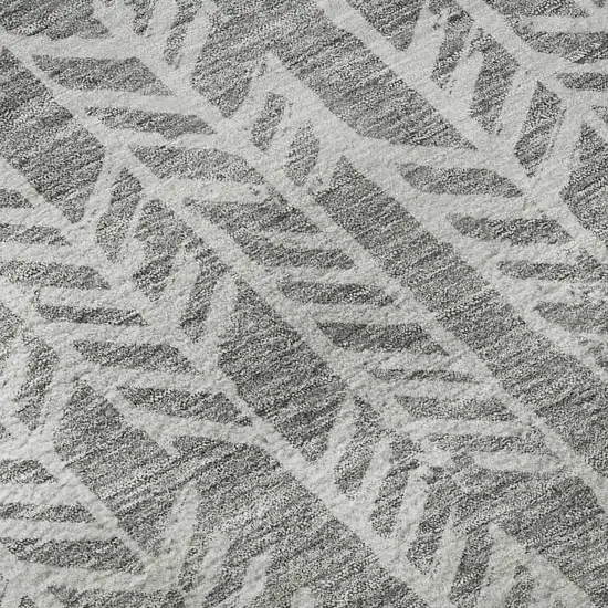 Gray And Ivory Tribal Washable Area Rug With UV Protection Photo 9