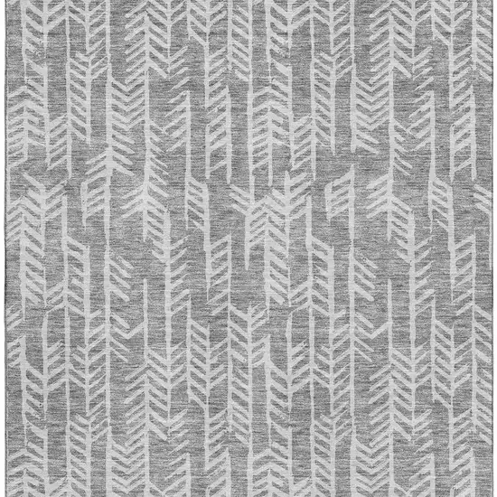 Gray And Ivory Tribal Washable Area Rug With UV Protection Photo 3