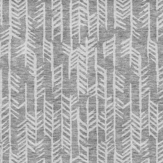 Gray And Ivory Tribal Washable Area Rug With UV Protection Photo 3