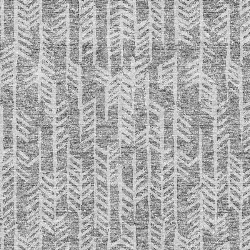 Gray And Ivory Tribal Washable Area Rug With UV Protection Photo 3