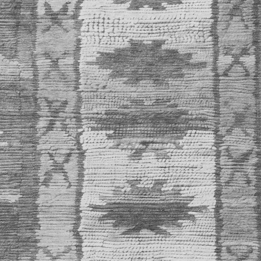 Gray And Ivory Tribal Washable Indoor Outdoor Area Rug Photo 4