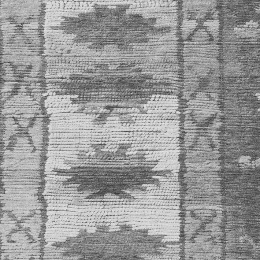 Gray And Ivory Tribal Washable Indoor Outdoor Area Rug Photo 3