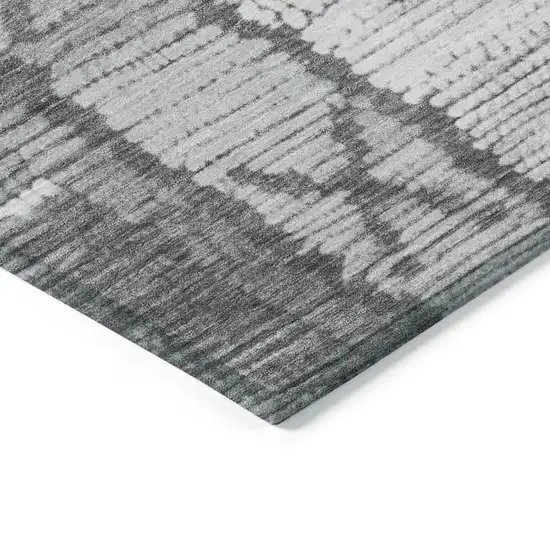 Gray And Ivory Tribal Washable Indoor Outdoor Area Rug Photo 9